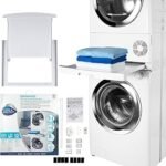 CARE + PROTECT Kit di Incolonnamento Universale e Salvaspazio - Ripiano Estraibile Scorrevole - Universale per Lavatrici e Asciugatrici con Profondità 47-62 cm - Made in Italy